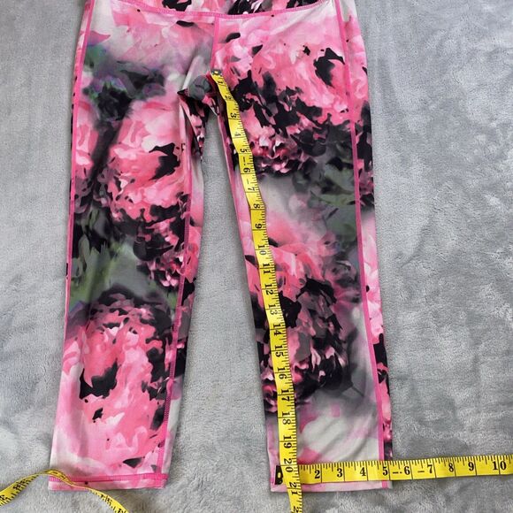 ATHLETA Women's Size Small Pink Floral Bloom Chaturanga Low-Rise Capri Leggings - Picture 4 of 9